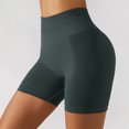 thumbnail image 3 of Pantalones cortos de yoga para mujer, cintura alta, elásticos, sin costuras, levantamiento de glúteos, medias deportivas para correr, fitness, gris S, 3 of 6