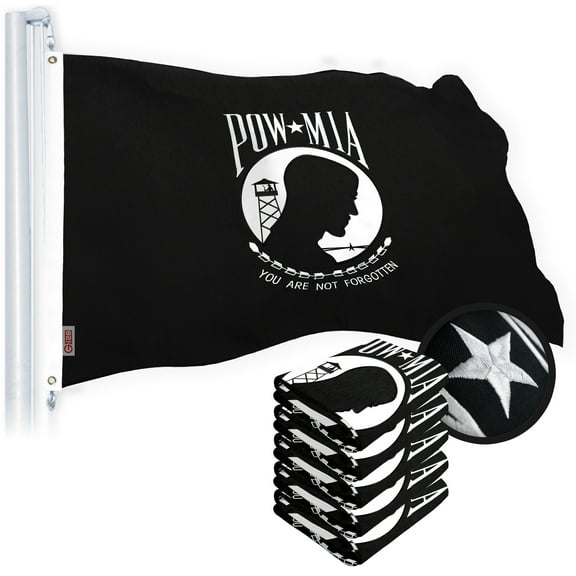 G128 POW MIA Flag 2x3 FT 5-Pack Embroidered Spun Polyester