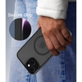 thumbnail image 5 of for iPhone 14 Plus / 15 Plus Case Compatible with MagSafe, Translucent Matte Shockproof Phone Case Cover - Black, 5 of 7