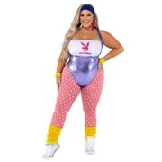 Womens Plus Size Playboy 80s Workout Costume