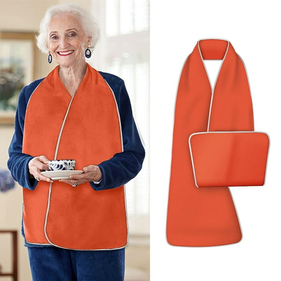 pstuiky Babero impermeable para adultos mayores resistente al aceite y la baba ideal para comer.