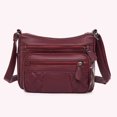 thumbnail image 1 of Bolso Bandolera Bolso bandolera para mujer Cuero de PU Bolsos para madres de mediana edad Bolso para dama (Rojo vino), 1 of 6