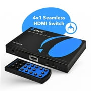 OREI HDMI Multi-Viewer 4x1 Seamless HDMI Switcher, 4 Ports IR Remote Support 1080P for PS4/PC/Stb/DVD/Security Camera
