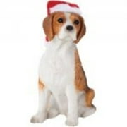 Angle View: Sandicast Beagle with Santa Hat Holiday Ornament
