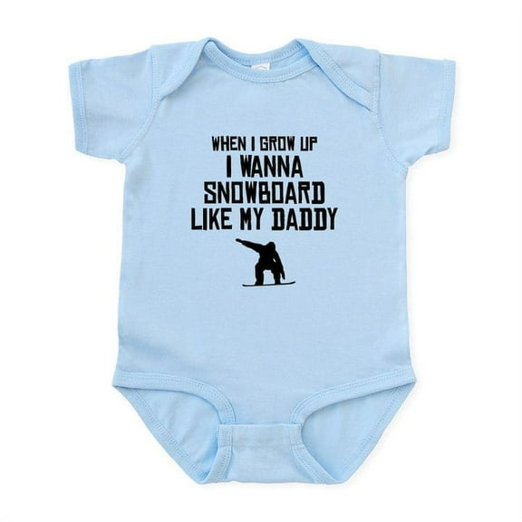 CafePress - Snowboard Like My Daddy Body Suit - Baby Light Bodysuit, Size Newborn - 24 Months