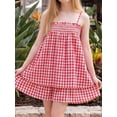 thumbnail image 3 of Women 2 Piece Lounge Set Plaid Summer Pajama Set Sleeveless Peplum Cami Top and Wide Leg Shorts Set Beachwear Vacation Outfits, 3 of 8