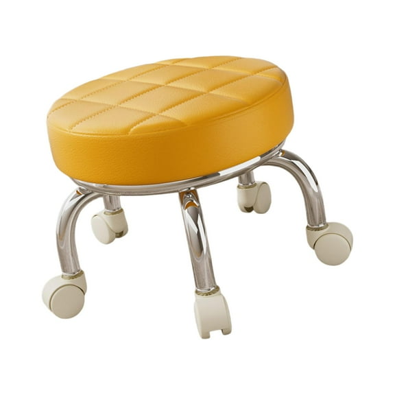 yotijay 360 degree Rotating Low Roller Seat Stool Pedicure Stool Small Breathable Kids Adults Orange