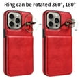 thumbnail image 2 of TECH CIRCLE For iPhone 14 Pro Wallet Case with Card Holder, Thin Slim PU Leather Finger Ring Kickstand Shockproof Protective Magnetic Women Men Phone Cover for Apple iPhone 14 Pro 6.1" 2022,Red, 2 of 8