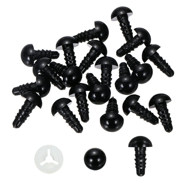 Ojos de seguridad Uxcell de 10 mm, 20 piezas de plástico para manualidades, negro