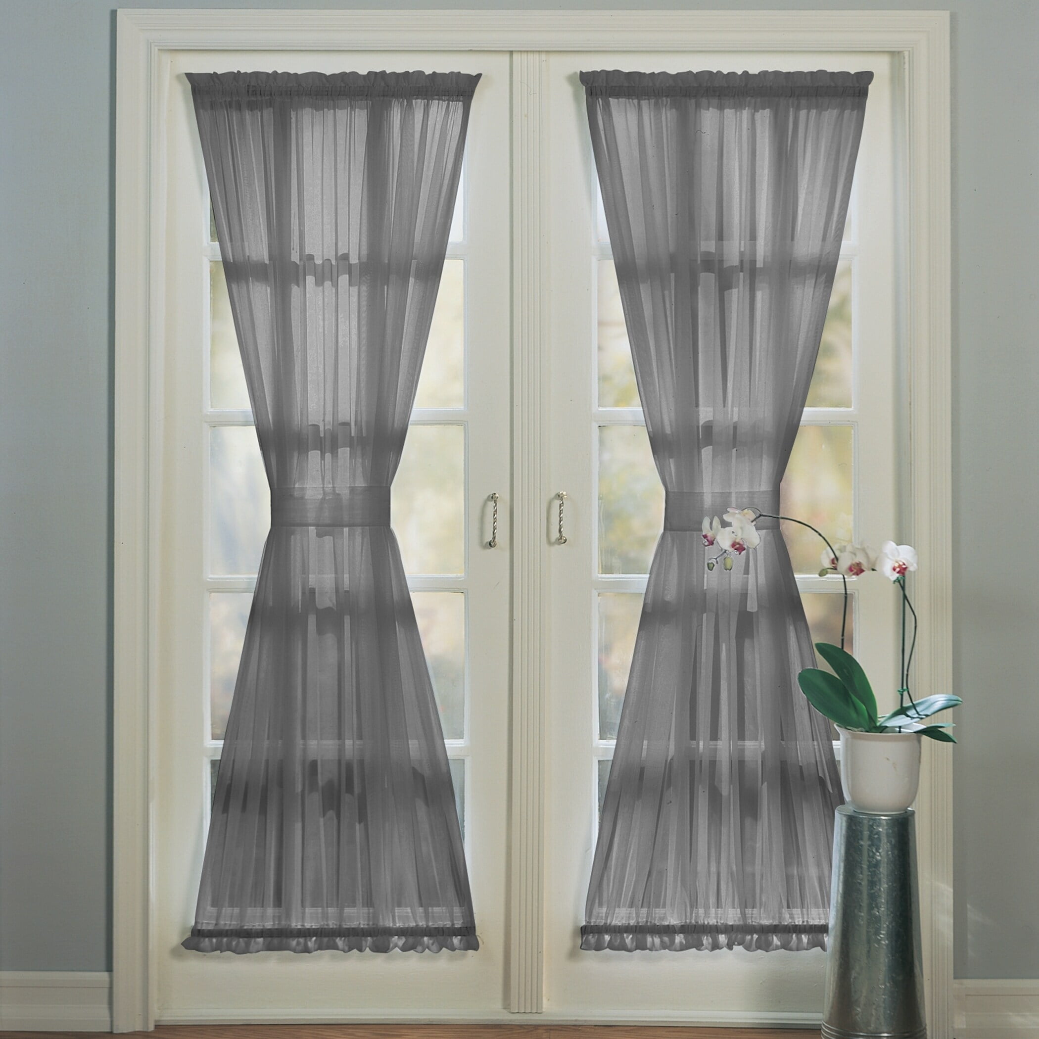 Sun Textile Voile Rod Pocket Door Panel Curtain