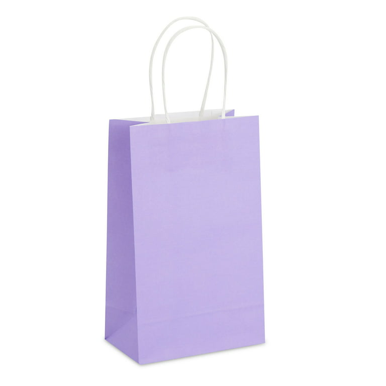 20 Pack Small Purple Paper Gift Bags with Handles, White Tissue Paper, and  Hanging Tags (8 x 5.5 x 2.5 In)