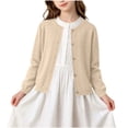 thumbnail image 3 of Pretxorve Kids Girls Boys Cardigan Solid Knit Crew Neck Long Sleeve Jacket Casual Outerwear Sizes 1-15Y, 3 of 5