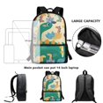 thumbnail image 6 of Uourmeti Mama Dino and Babies Polyester Backpack, Smooth Double Zipper Daypack 17 Inch Large Storage School Bookbag for Daily Use Travel, 6 of 6