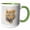 Green/White, variant on 3drose, Watercolor Tiger Wildlife with Grey Background Portrait, 15oz Mug