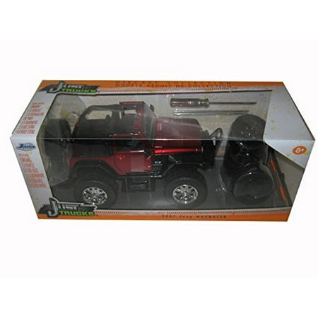Jada 2007 Wrangler with Extra Wheels 1/24 Scale Diecast Model Car Red, Rubber tires. Brand new box. Detailed interior, exterior. Made of.., By