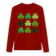 thumbnail image 5 of Erwazi St Patricks Day Women Long Sleeve T-Shirts Crewneck Clover Print Cute Tee Tops, 5 of 5