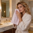 thumbnail image 5 of WDOBM Reusable Washcloths, Unisex Striped Coral Fleece Bath Hair‑Drying Towel, Highly Absorbent Quick Dry Machine Washable, Lightweight Sport Towels for Travel Fitness, 5 of 6