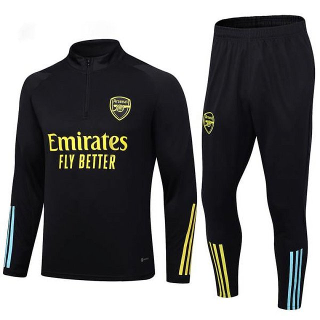 23-24 Arsenal Negro Camiseta de Manga Larga para Niños Entrenamiento Cómodo 12#