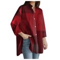 thumbnail image 2 of RYDCOT Fall Shirts for Women 2023 Trendy Long Sleeve Tops Plus Size Button-Down Plaid Shirts Loose Blouse Casual Tops Sale, 2 of 8