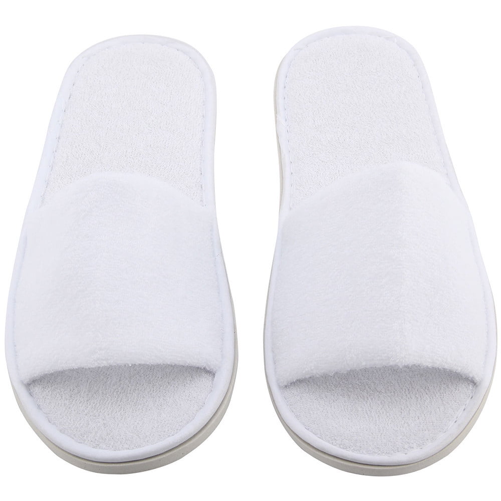 1Pair Disposable Closed Toe Guest Slippers Terry Travel HOME Hotel SPA Shoes A 