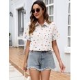 thumbnail image 5 of Zeagoo Shirts for Women Trendy Rolled Cuffed Short Sleeve Button Up Blouse Business Casual Tops Summer Fashion Shirts, 5 of 6