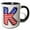 Black/White, variant on 3drose, Stars and Stripes Monogram Initial K, 11oz Two-tone Blue Mug