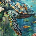 thumbnail image 6 of Orinice Turtle Fish Water Round Table Cover Stain Resistant Washable Indoor Outdoor Tablecloth Kitchen Dining Wedding Parties 100% Polyester Fiber 54-58, 6 of 8