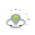 thumbnail image 5 of SuperJeweler 1 Carat Pear Shape Peridot and Double Halo Diamond Ring In Sterling Silver For Women, 5 of 6