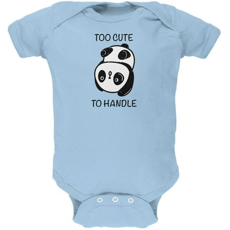 

Panda Too Cute to Handle Soft Baby One Piece Light Blue 0-3 M