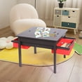 REDCAMP 2 in 1 Kids Construction Play Table with Storage Drawers and
