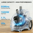 thumbnail image 5 of Beddle Steamer for Clothes with Stand,1500W Powerful Garment Steamer with Roll Wheels, 1.7 L Water Tank,Auto Shut-off, 5 of 8