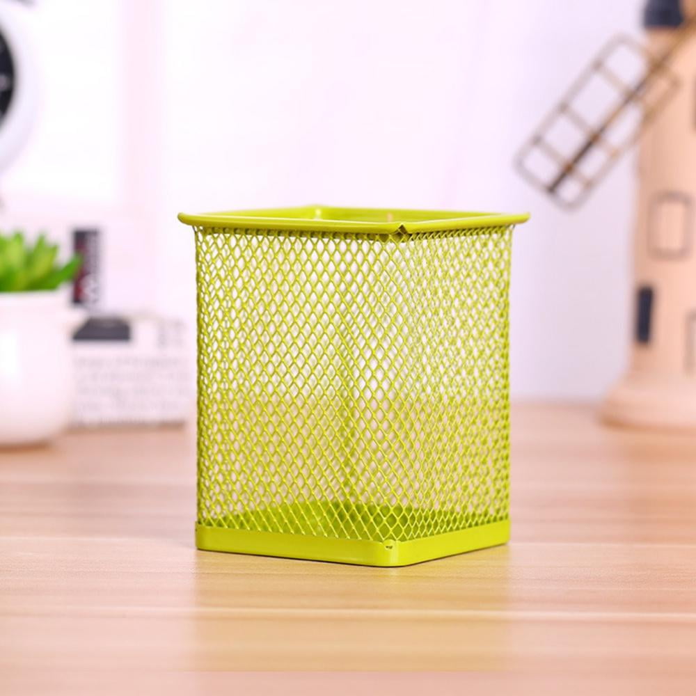 Office Pen Cup Holder, Metal Mesh Pencil Cup Holder, Stackable Wire