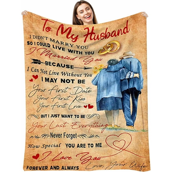 LHSHID Gifts for Husband Blanket Husband Gifts from Wife Birthday Gifts for Husband Anniversary Wedding Gifts for Him Husband Best Gifts for Your Husband Men Husband Birthday Gift Ideas