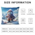 thumbnail image 5 of JEUXUS  Christmas Pillow Sham, Snow Covered Mountain with Fir Trees and Skiing Snowman Fun Holiday Activity, Decorative Standard Size Printed Pillowcase, White Teal, 5 of 5