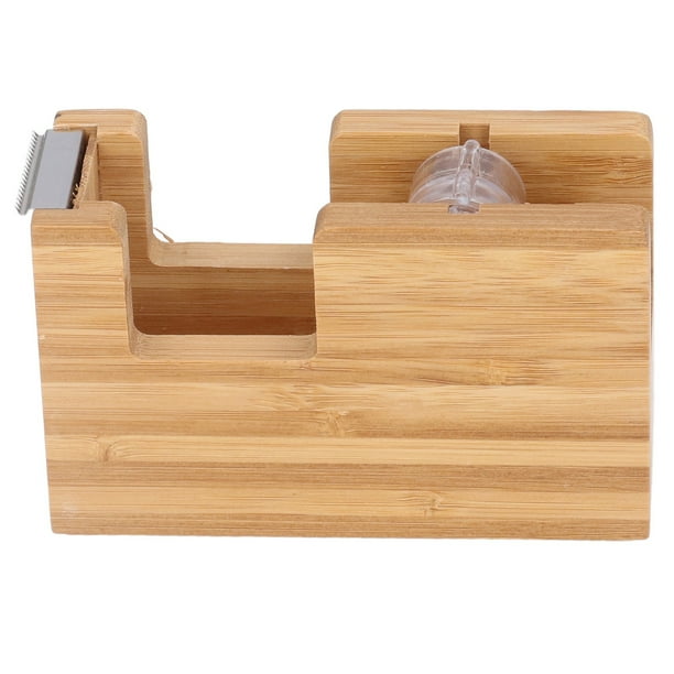 Dispensador de Cinta de Espritorio, Base de Bambú Adhesiva de Bambú de Bambú, Suministro de Papelería Resistente a la Corrosió para Para El Hogar para Hogar