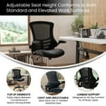thumbnail image 4 of Flash Furniture Kelista Mid-Back Swivel Office Chair with Flip-Up Arms and Foot Ring, Black, 4 of 17