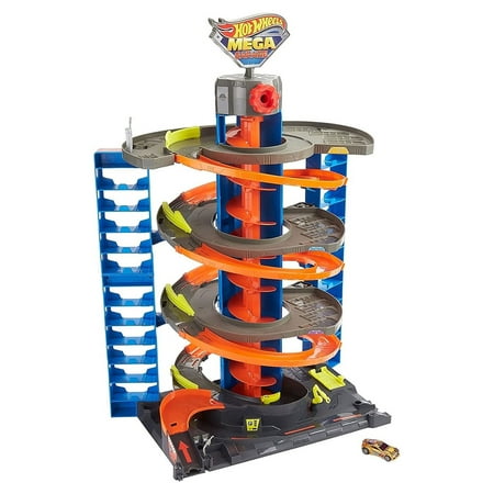 Hot Wheels City Mega Garage Playset with Storage for Over 60 Cars, Ages 4+