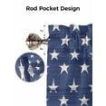 thumbnail image 7 of Independence Day Valances for Windows, Rod Pocket Kitchen Valance Curtains - Soft & Washable Small Window Treatment for Living Room,&nbsp;Bathroom, Patriotic Star Wood Blue , 42x12 Inch, 1 Panel, 7 of 7