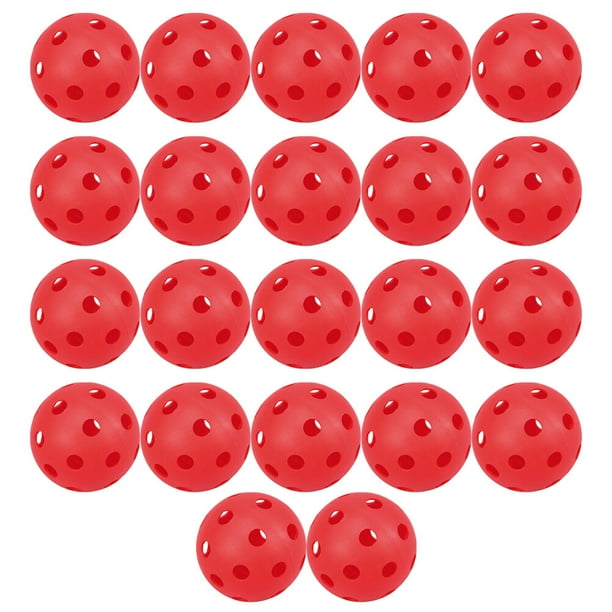 FELTECHELECTR Juego de 22 pelotas de plástico de tamaño oficial para practicar en canchas interiores y exteriores (rojas)