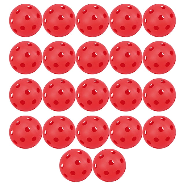 FELTECHELECTR Juego de 22 pelotas de plástico de tamaño oficial para practicar en canchas interiores y exteriores (rojas)