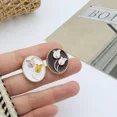 thumbnail image 2 of 5 botones de tulipán elegantes vintage, botones de vástago de metal ovalados, botones de flores decorativos, accesorios de ropa de mujer, 2 of 5