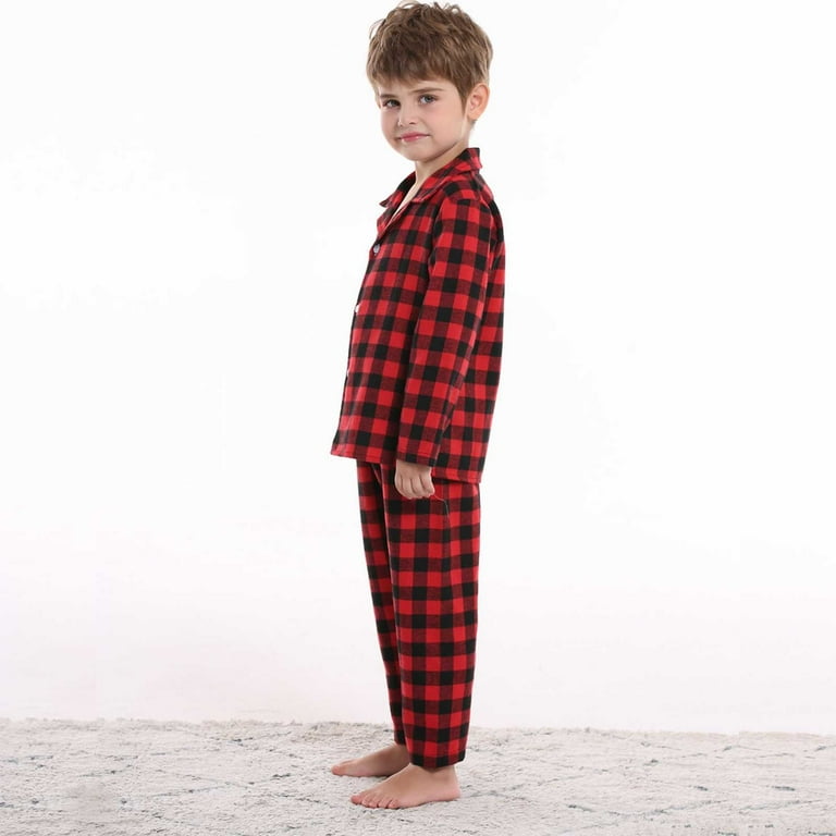 boys christmas dress kids 2025 Generic 2025 New Boys Christmas Clothes Toddler Boys Girls Set Long Sleeve  V Neck Autumn/Winter Red Plaid Christmas Home Suit 2Piece Party Halloween