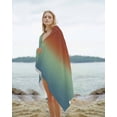 thumbnail image 2 of Burnt Orange Teal Ombre Beach Towels Oversized Super Absorbent, Modern Abstract Art Aesthetics Lightweight Bath Towel Quick Dry Sets For Bathroom/Pool/Rv Camping/Beach Play/Gym Room/Picnic 23"x47", 2 of 8