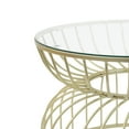 thumbnail image 6 of GDF Studio Modern Gold Metal Coffee Table with Clear Tempered Glass Top, 6 of 6