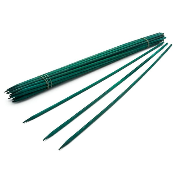 ACDANC 10 Pcs Plant Stakes,Plant Sticks Support for Outdoor Indoor Plants,Green Bamboo Sticks,Garden Plant Support Stakes for Tomatoes,Orchid,Beans,Potted Plants - 15 inches