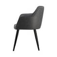 thumbnail image 3 of Quilted Back Dining Armchair with Splayed Legs - Black Finish - Charcoal Upholstery, 3 of 4