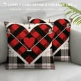 thumbnail image 3 of PHYHOO  Valentines Day Lumbar Pillow Cover  Farmhouse Red Black Buffalo Plaid Check Love Heart Decorative Throw Cushion Case for Sofa Couch Home Decor, 3 of 5