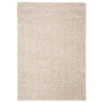 SAFAVIEH August Sophia Solid Shag Area Rug, Beige, 4' x 6'