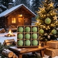 thumbnail image 6 of Hvmvliv 9 Pack Light Green Flocked Christmas Ball Ornaments with Glitter in Gift Box for Xmas Tree Decor, 6 of 6