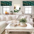 thumbnail image 4 of Retro Marble Texture Valance Curtain Watercolor Green Lines Art Window Valances Rod Pocket Short Curtains Window Treatments for Kitchen Bedroom Bathroom Laundry 60" x 18", 4 of 9